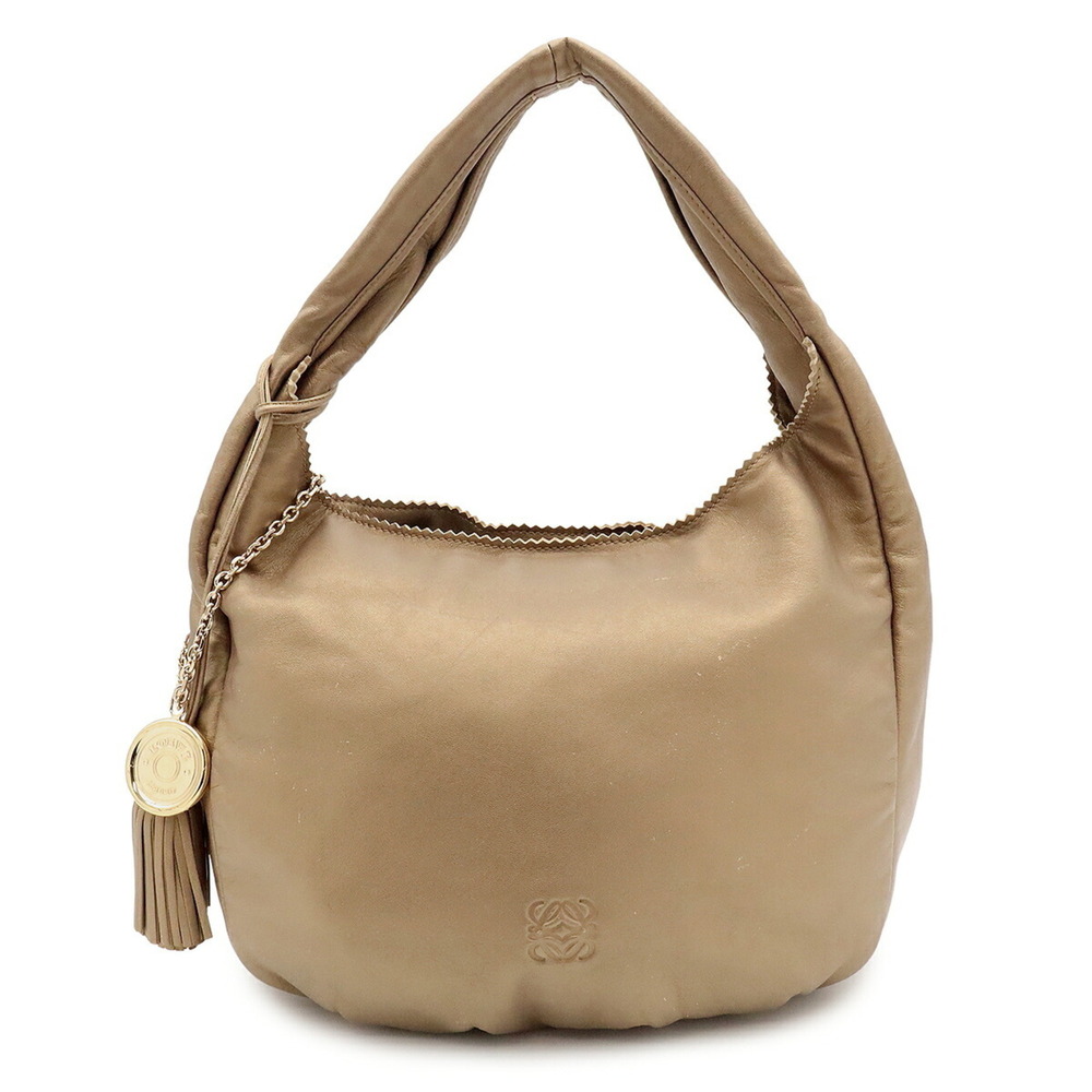 LOEWE Viento 30 Anagram Shoulder Bag with Charm and Tassel, Nappa Leather, Gold